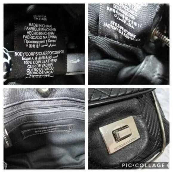 BCBGMaxAzria Bag BlackCrossbody Quilted Chain Purse Leather - Picture 9 of 13